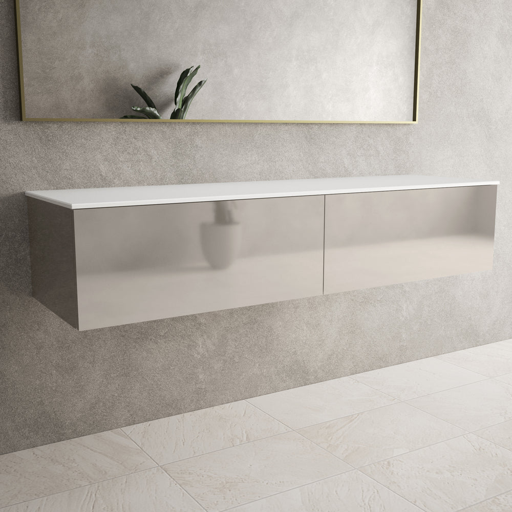 Raffinata Two Drawer Countertop Vanity Unit - Gloss Cashmere 1600mm