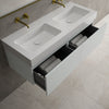 Raffinata Two Drawer Vanity Unit  With Beyondstone BLOC Double Basin - Matt Dove 1200mm image