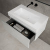 Raffinata One Drawer Vanity Unit With Beyondstone BLOC Basin - Gloss Dove 800mm image