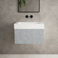 Raffinata One Drawer Vanity Unit  With Beyondstone BLOC Basin - Light Concrete 600mm image