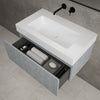 Raffinata One Drawer Vanity Unit With Beyondstone BLOC Basin - Light Concrete 800mm image