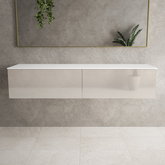 Raffinata Two Drawer Countertop Vanity Unit - Gloss Cashmere 1600mm