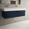 Raffinata Two Drawer Vanity Unit  With Beyondstone BLOC Double Basin - Matt Indigo 1200mm image