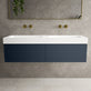 Raffinata Two Drawer Vanity Unit With Beyondstone BLOC Double Basin - Matt Indigo 1400mm image