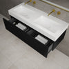 Raffinata Two Drawer Vanity Unit  With Beyondstone BLOC Double Basin - Matt Black 1200mm image