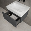 Raffinata One Drawer Vanity Unit With Beyondstone BLOC Basin - Dark Concrete 600mm image