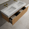 Raffinata Two Drawer Vanity Unit  With Beyondstone BLOC Double Basin - Oak 1200mm image