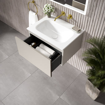 Raffinata One Drawer Vanity Unit  With Beyondstone Basin - Matt Cashmere 600mm