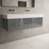 Raffinata Two Drawer Vanity Unit  With Beyondstone BLOC Double Basin - Gloss Dust 1200mm image
