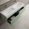 Raffinata Two Drawer Vanity Unit With Beyondstone BLOC Double Basin - Matt Light Green 1400mm image
