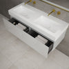 Raffinata Two Drawer Vanity Unit  With Beyondstone BLOC Double Basin - Gloss Dove 1200mm image