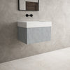 Raffinata One Drawer Vanity Unit  With Beyondstone BLOC Basin - Light Concrete 600mm image
