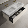 Raffinata One Drawer Vanity Unit With Beyondstone Double BLOC Basin - Matt Cashmere 1200mm image