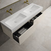 Raffinata Two Drawer Vanity Unit With Beyondstone BLOC Double Basin - Matt Cashmere 1400mm image