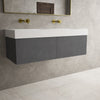 Raffinata Two Drawer Vanity Unit With Beyondstone BLOC Double Basin - Dark Concrete 1200mm image