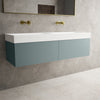 Raffinata Two Drawer Vanity Unit With Beyondstone BLOC Double Basin - Matt Fjord 1400mm image