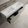 Raffinata Two Drawer Vanity Unit With Beyondstone BLOC Double Basin - Matt Stone 1400mm image