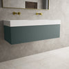Raffinata One Drawer Vanity Unit With Beyondstone Double BLOC Basin - Matt Dark Green 1200mm image