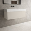 Raffinata One Drawer Vanity Unit With Beyondstone BLOC Basin - Matt Cashmere 1000mm image