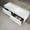 Raffinata Two Drawer Vanity Unit With Beyondstone BLOC Double Basin - Matt White 1400mm image