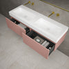Raffinata Two Drawer Vanity Unit With Beyondstone BLOC Double Basin - Matt Pink 1400mm image