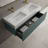 Raffinata One Drawer Vanity Unit With Beyondstone Double BLOC Basin - Matt Dark Green 1200mm image