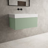 Raffinata One Drawer Vanity Unit With Beyondstone BLOC Basin - Matt Light Green 800mm image
