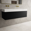 Raffinata One Drawer Vanity Unit With Beyondstone Double BLOC Basin - Matt Black 1200mm image