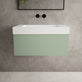 Raffinata One Drawer Vanity Unit With Beyondstone BLOC Basin - Matt Light Green 800mm image