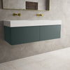 Raffinata Two Drawer Vanity Unit  With Beyondstone BLOC Double Basin - Matt Dark Green 1200mm image