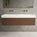 Raffinata Two Drawer Vanity Unit With Beyondstone BLOC Double Basin - Walnut 1400mm