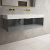 Raffinata One Drawer Vanity Unit With Beyondstone Double BLOC Basin - Gloss Dust 1200mm image