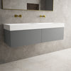 Raffinata Two Drawer Vanity Unit With Beyondstone BLOC Double Basin - Matt Dust 1400mm image