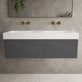 Raffinata One Drawer Vanity Unit With Beyondstone Double BLOC Basin - Dark Concrete 1200mm image
