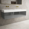 Raffinata Two Drawer Vanity Unit With Beyondstone BLOC Double Basin - Gloss Dust 1400mm image