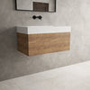 Raffinata One Drawer Vanity Unit With Beyondstone BLOC Basin - Oak 800mm image