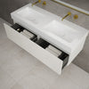 Raffinata Two Drawer Vanity Unit  With Beyondstone BLOC Double Basin - Gloss White 1200mm image