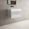 Raffinata One Drawer Vanity Unit  With Beyondstone BLOC Basin - Gloss Dove 600mm image