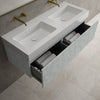 Raffinata Two Drawer Vanity Unit  With Beyondstone BLOC Double Basin - Light Concrete 1200mm image