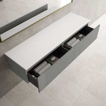 Raffinata Two Drawer Countertop Vanity Unit - Matt Dust 1600mm