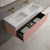 Raffinata One Drawer Vanity Unit With Beyondstone Double BLOC Basin - Matt Pink 1200mm image