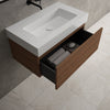Raffinata One Drawer Vanity Unit With Beyondstone BLOC Basin - Walnut 800mm image