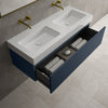 Raffinata One Drawer Vanity Unit With Beyondstone Double BLOC Basin - Matt Indigo 1200mm image