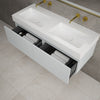 Raffinata Two Drawer Vanity Unit  With Beyondstone BLOC Double Basin - Matt Dove 1200mm image