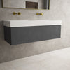 Raffinata One Drawer Vanity Unit With Beyondstone Double BLOC Basin - Dark Concrete 1200mm image
