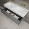 Raffinata One Drawer Vanity Unit With Beyondstone Double BLOC Basin - Gloss Dust 1200mm image