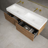 Raffinata Two Drawer Vanity Unit With Beyondstone BLOC Double Basin - Oak 1400mm image