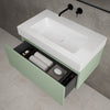 Raffinata One Drawer Vanity Unit With Beyondstone BLOC Basin - Matt Light Green 800mm image