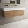 Raffinata One Drawer Vanity Unit With Beyondstone Double BLOC Basin - Oak 1200mm image