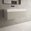 Raffinata One Drawer Vanity Unit With Beyondstone BLOC Basin - Matt Stone 1000mm image